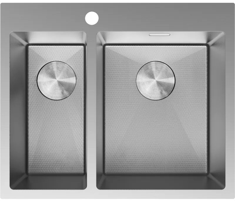 Mexen Flexo zlewozmywak stalowy 1,5-komorowy 610 x 510 mm, inox HC - 6446611500-01HC