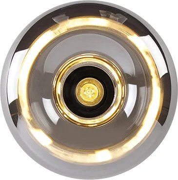 Lampa sufitowa w stylu art deco czarna z przydymionym szkłem - Busa