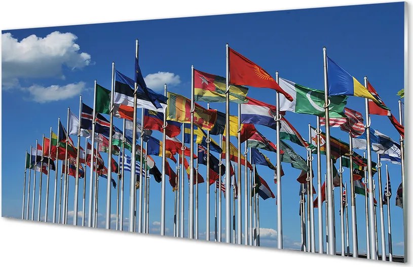 Panel szklany do Kuchni Zestaw Flag Państwowych