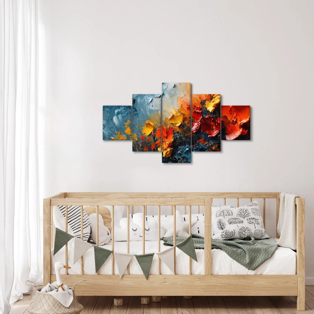 Obraz - Abstrakcyjny obraz kwiatów III. (125x70 cm)