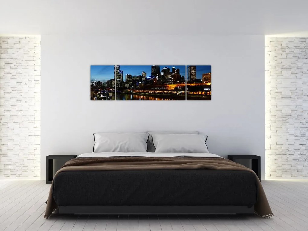 Obraz nocy w Melbourne (170x50 cm)