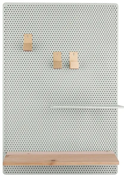 Tablica na notatki PERKY MESH, półeczki + haczyki, 52 x 35 cm