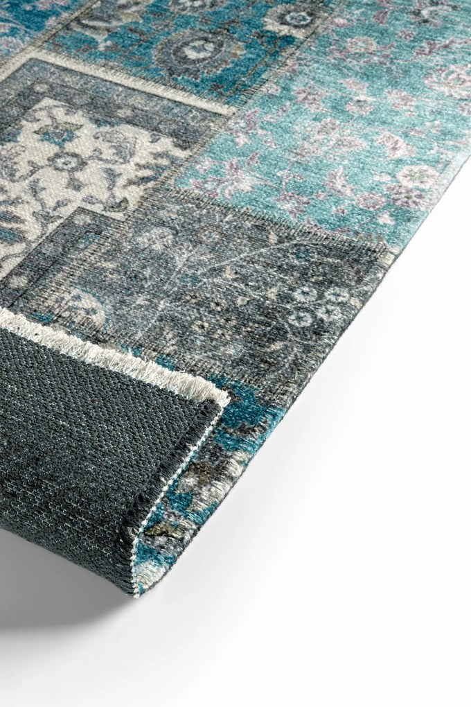 Dywan nowoczesny Michele Patchwork niebieski 195 cm x 280 cm