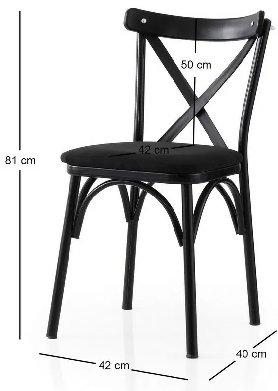 Zestaw krzeseł do jadalni Ekol Black and Black, 2szt.