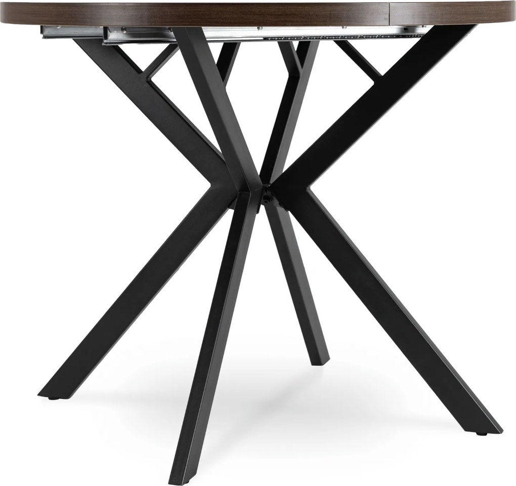Stół rozkładany w stylu industrialnym Lugo 90-190 cm, orzech/czarny