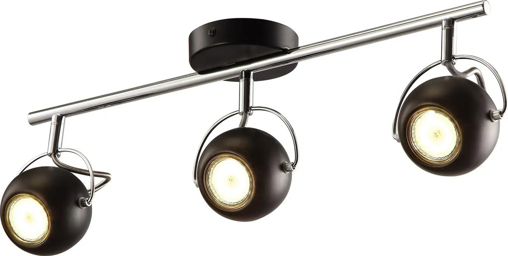 Czarna lampa sufitowa z okrągłymi reflektorami - S982 L5-A69