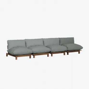 Sofa Modułowy Rozkładany 4-częściowy Z Drewna Akacjowego Brina Gris Antracita - Sklum