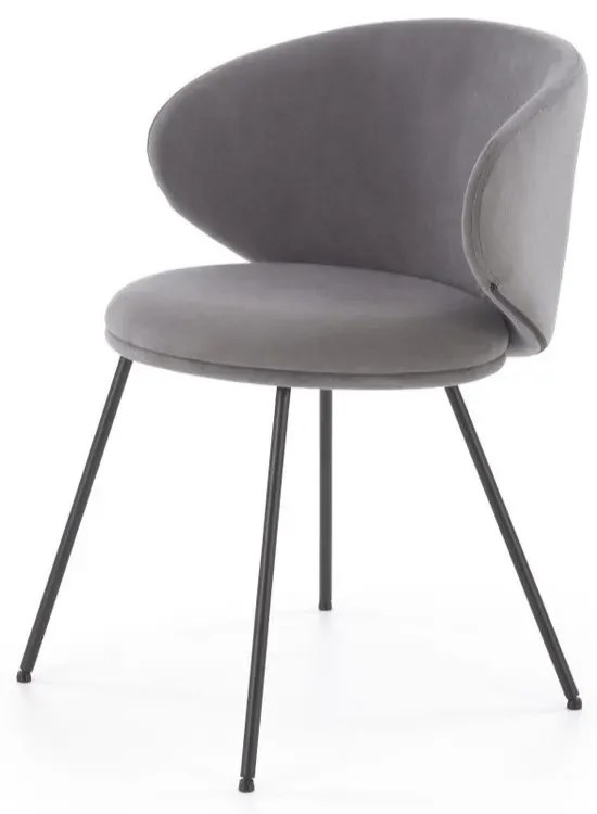 Krzesło tapicerowane K587 VELVET szare  HALMAR
