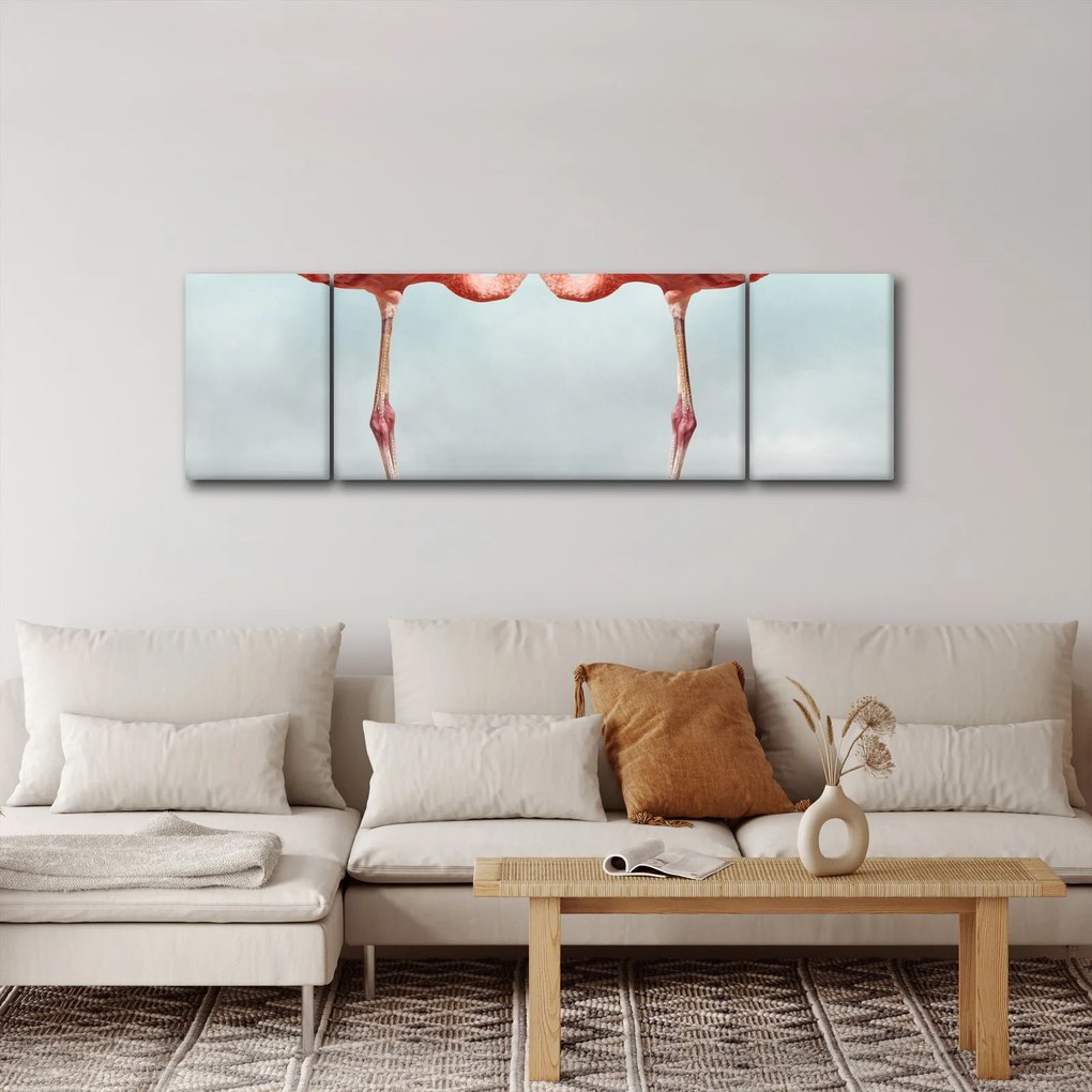 Obraz dwóch flamingów (170x50 cm)