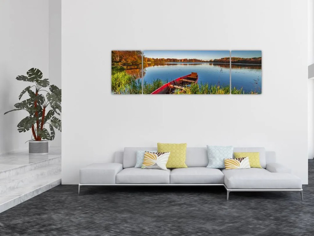Obraz czerwonej kropki (170x50 cm)