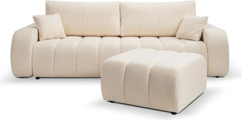 Pufa BALOO w kolorze kremowym w tkaninie LAMBI 08