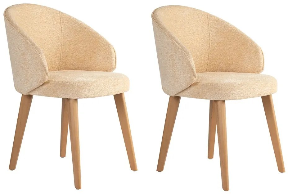 Zestaw krzeseł do jadalni Bentley Beige and Light Oak, 2 szt.