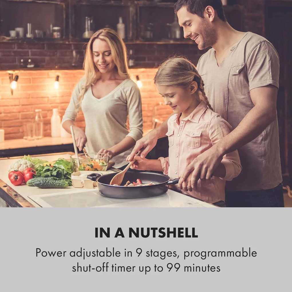 Klarstein Delicatessa 90cm Płyta Indukcyjna 2StrefyFlex 5 Stref Gotowania Biały