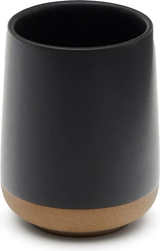 Ciemnoszary kubek na szczoteczki do zębów ceramiczny Silma – Kave Home