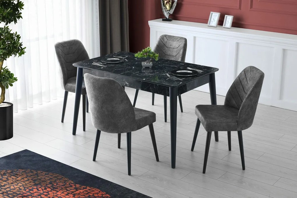 Zestaw krzeseł do jadalni Dallas Anthracite and Black, 2 szt.