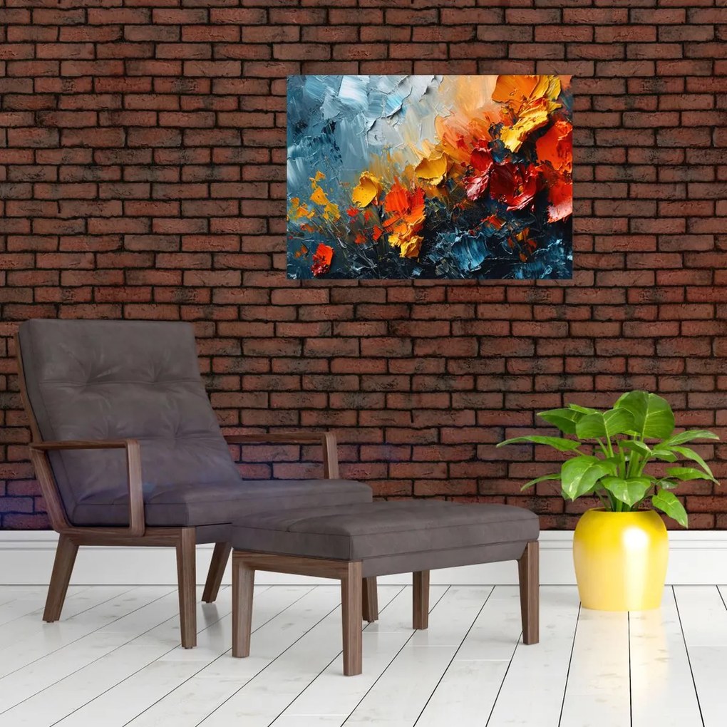 Obraz - Abstrakcyjny obraz kwiatów III. (70x50 cm)