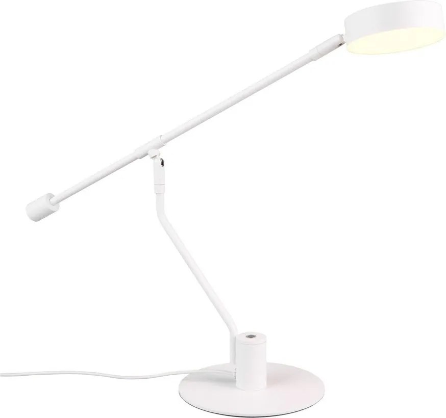 Lampa stołowa LED z elastyczną konstrukcją w matowym białym kolorze (wysokość 64 cm) Manduro – Trio