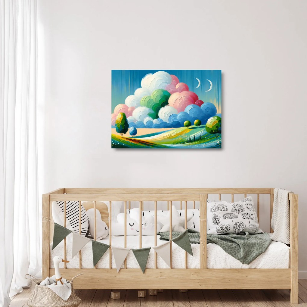Obraz na szkle - Krajobraz z chmurą (70x50 cm)