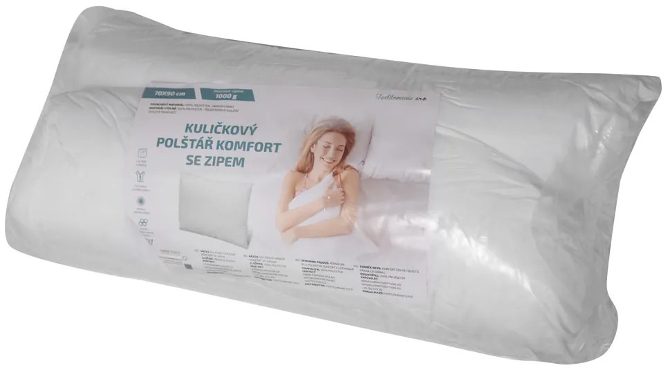 Poduszka medyczna KOMFORT z zamkiem błyskawicznym 70 x 90 cm