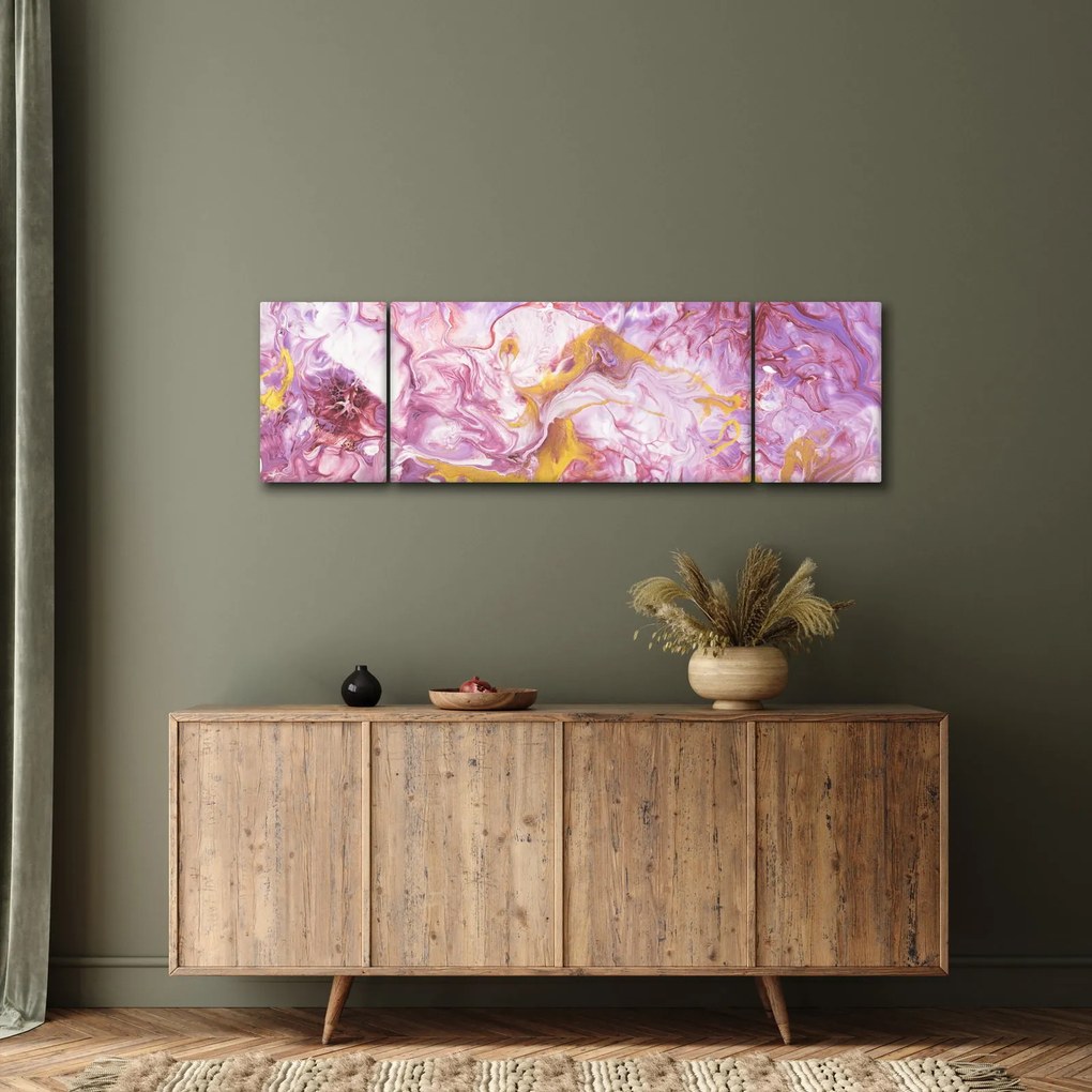 Obraz - Różwa abstrakcja (170x50 cm)