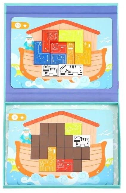 Tooky toy układanka magnetyczna montessori logiczna puzzle tetris arka noego 26 el.