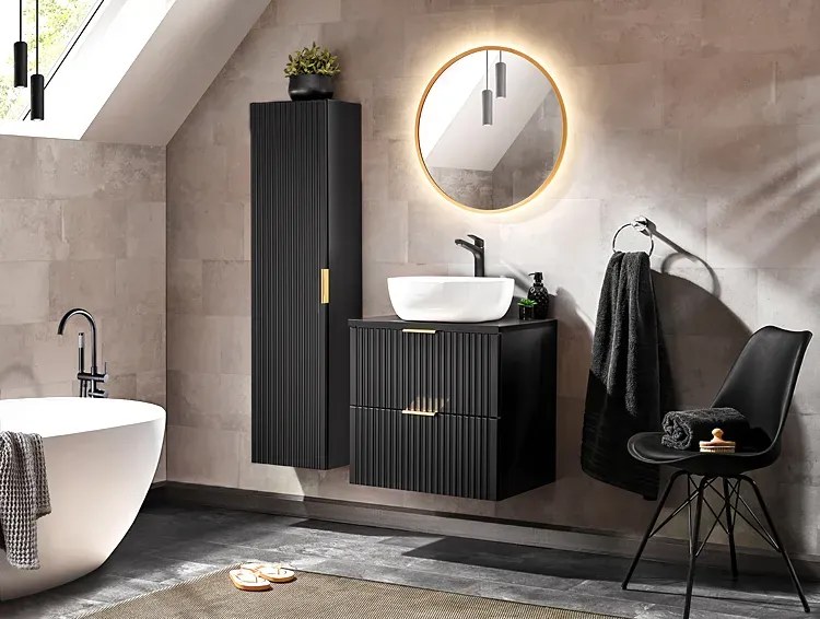 Czarny blat do szafek łazienkowych 120 cm R1-T10