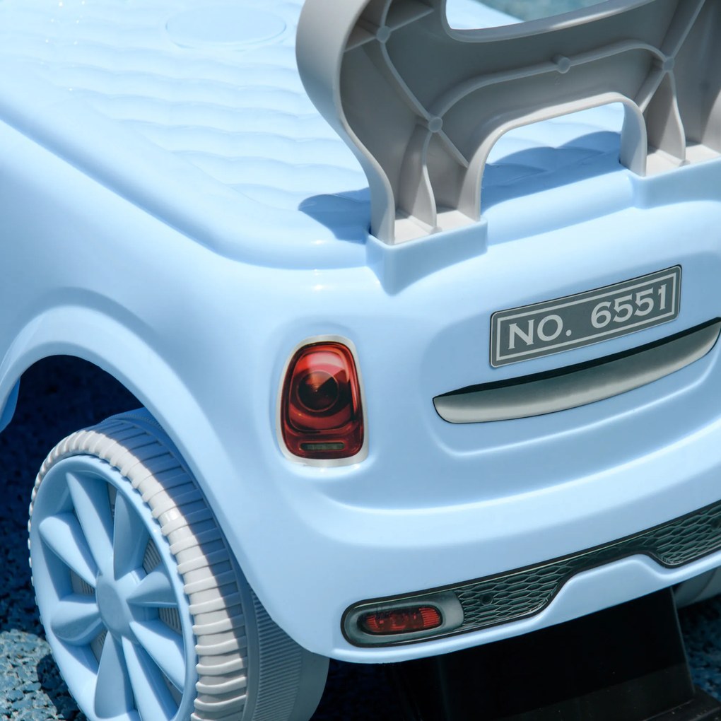 AIYAPLAY Samochód na Pchacza dla Dzieci, Ochrona Przed Przewróceniem, Oparcie, Klakson, Antypoślizgowe Siedzisko, Jasnoniebieski