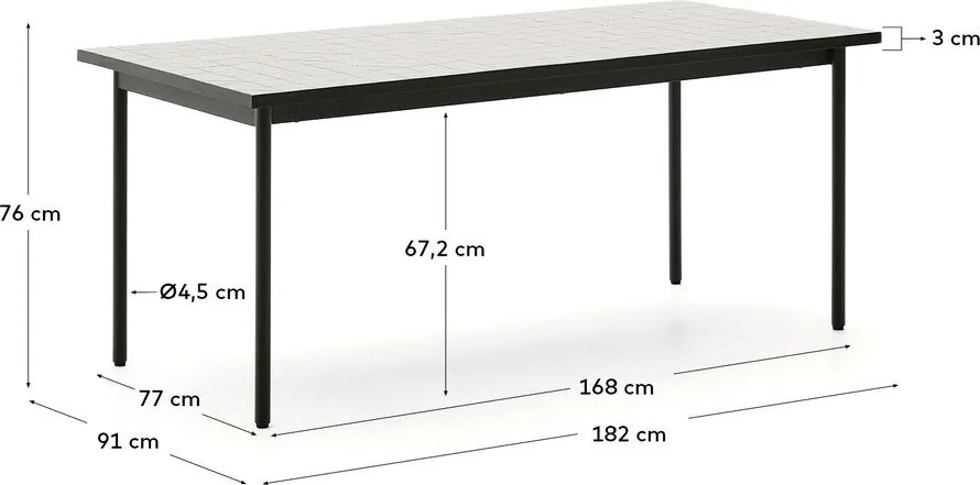 Stalowy stół ogrodowy 91x182 cm Maurina – Kave Home
