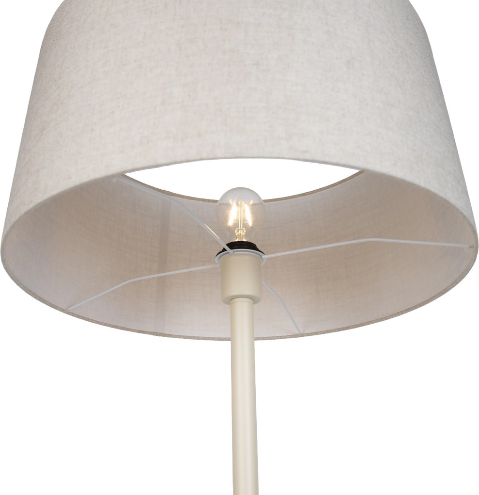 Lampa podłogowa Japandi beżowa z jasnobrązowym kloszem 50 cm - Simplo