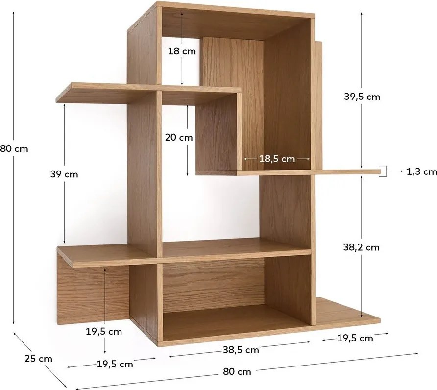Modułowy system półek w dekorze dębu w naturalnym kolorze 80x80x25 cm Ina – Kave Home