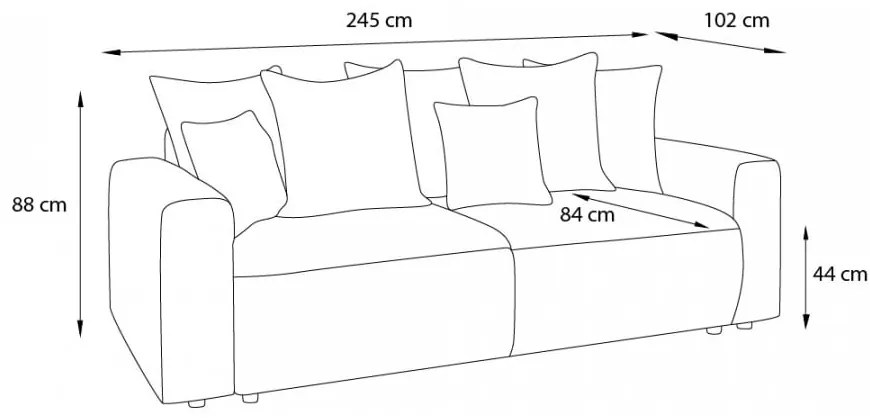 Jasnoszara sofa rozkładana Envy – Bobochic Paris