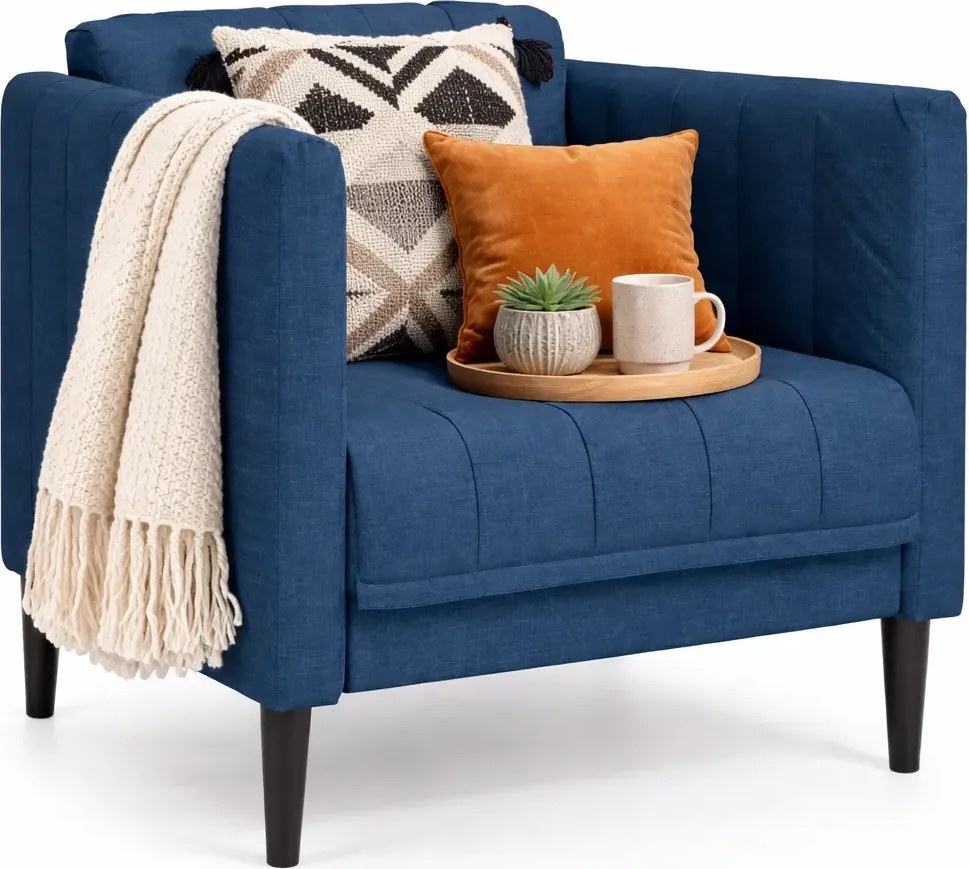 Niebieski fotel wypoczynkowy na nóżkach S1-W32