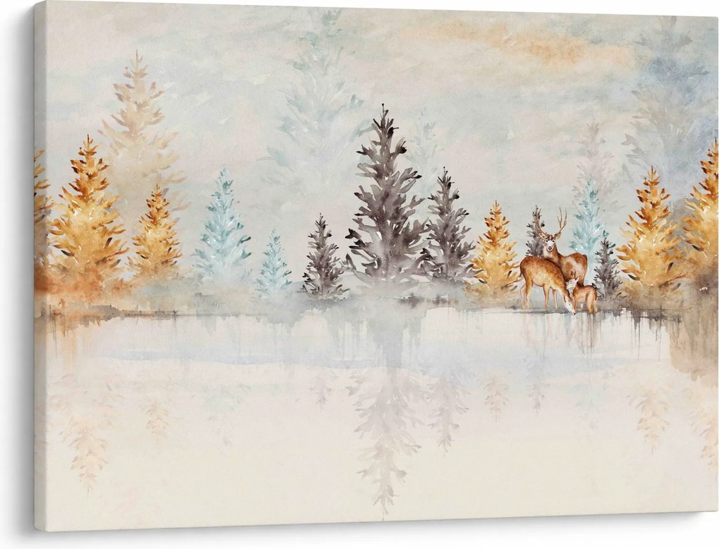 Obraz - Akwarelowy las (70x50 cm)