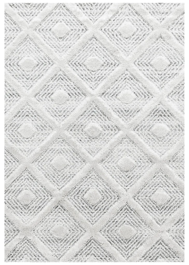Dywan nowoczesny Pisa 3D Romby kremowo-szary 160 cm x 230 cm