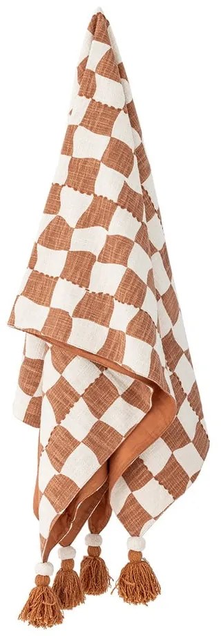 Brązowo-beżowy bawełniany koc 130x150 cm Chola – Bloomingville