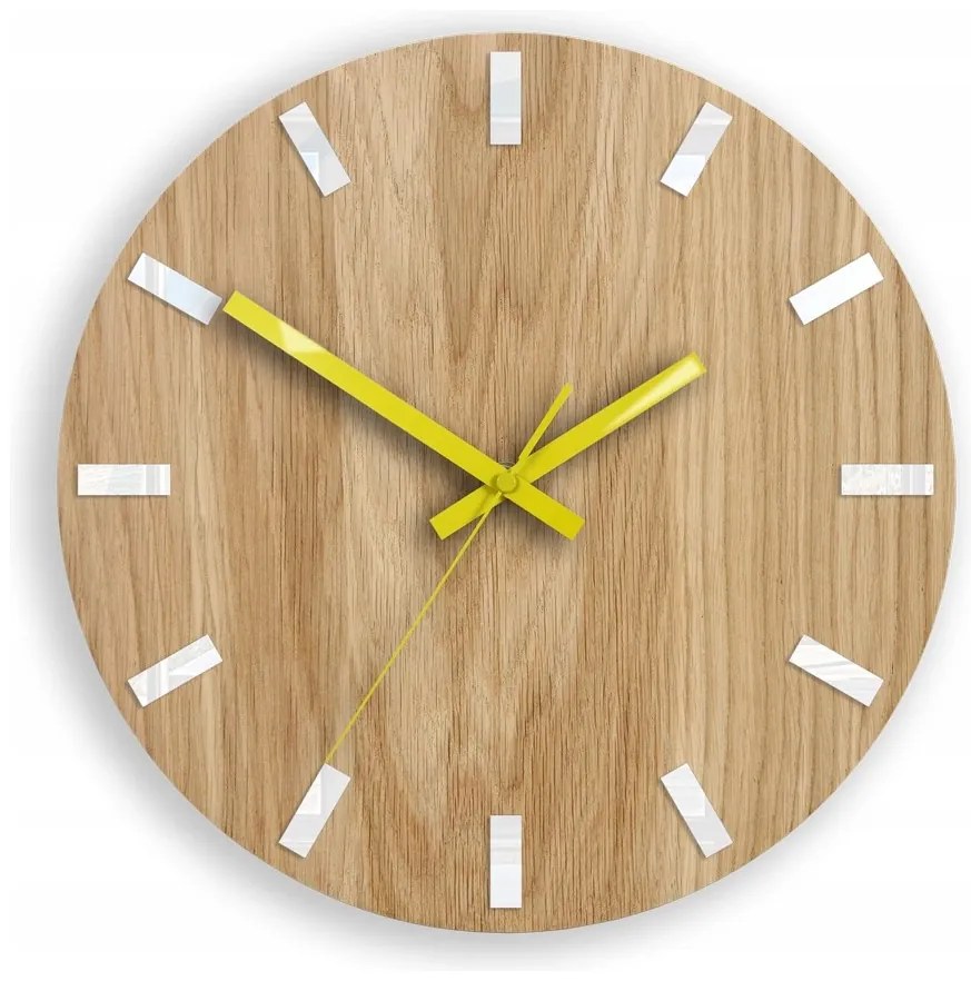 Zegar na ścianę nowoczesny drewniany z cichym mechanizmem okrągły solidny