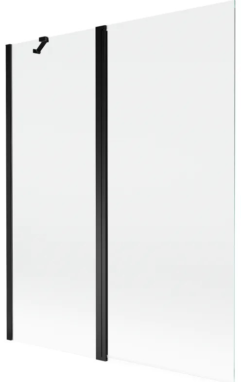 Mexen Mist parawan nawannowy 2-skrzydłowy 140 x 150 cm, transparent, czarny - 8A9-140-011-70-00