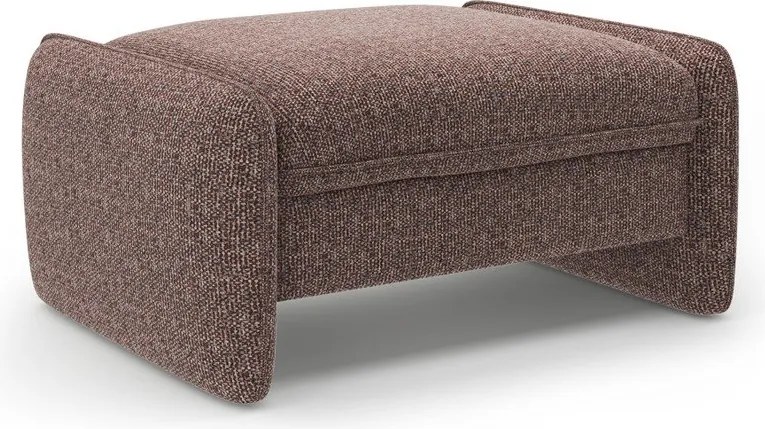 Brązowy podnóżek z tkaniny szenilowej Georgia – Micadoni