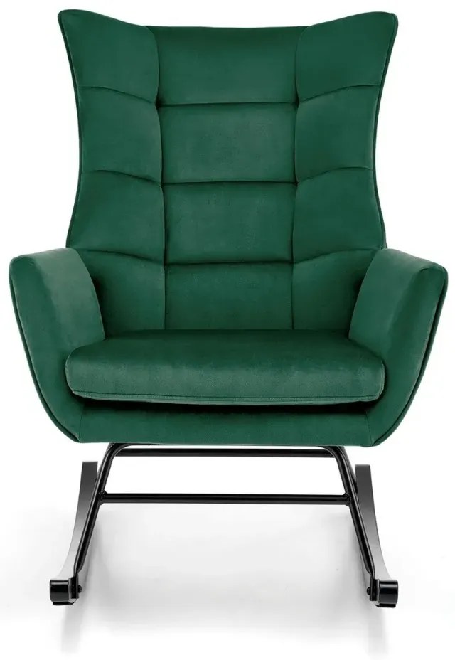 Fotel bujany BAZALTO VELVET zielony HALMAR
