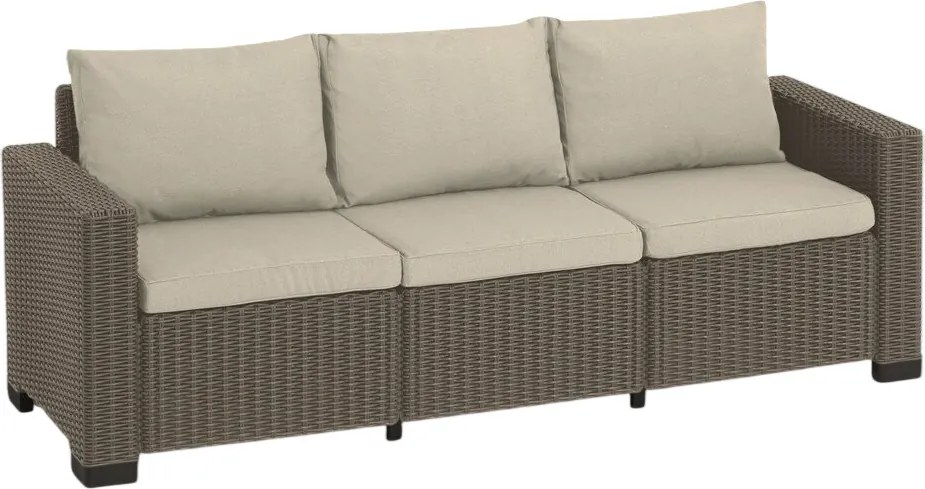 Keter sofa ogrodowa 3-osobowa California 199 x 68 x 72 cm, cappuccino