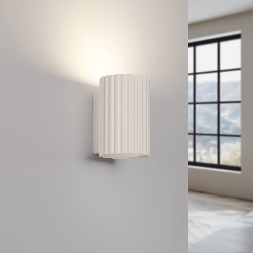 Kinkiet KARBON 10 beżowy ryflowany SOLLUX  LIGHTING