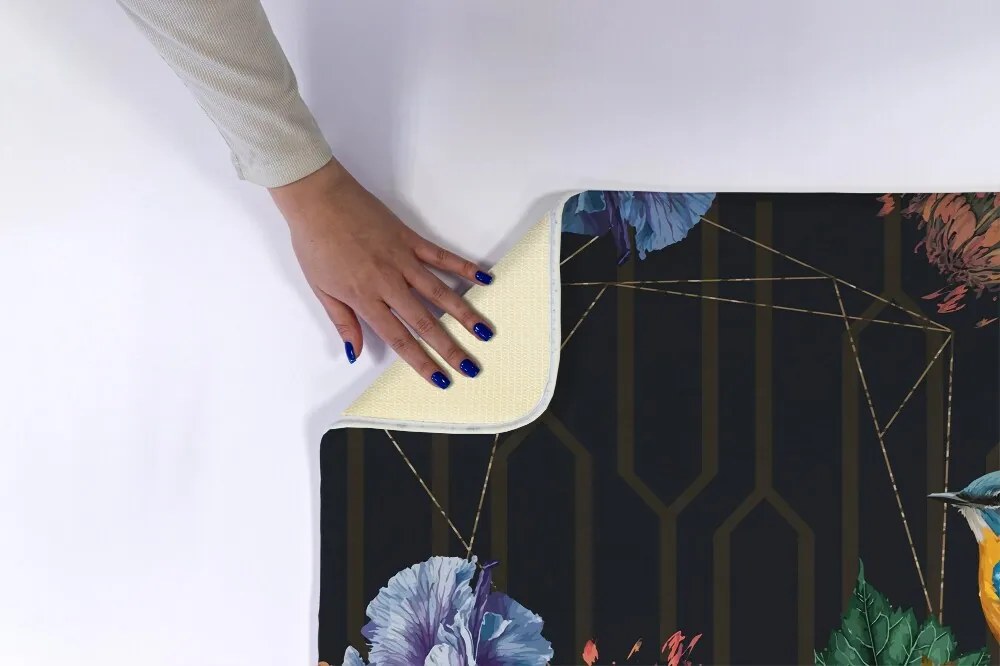 Dywanik do łazienki Dywanik do łazienki Ptak Kwiaty