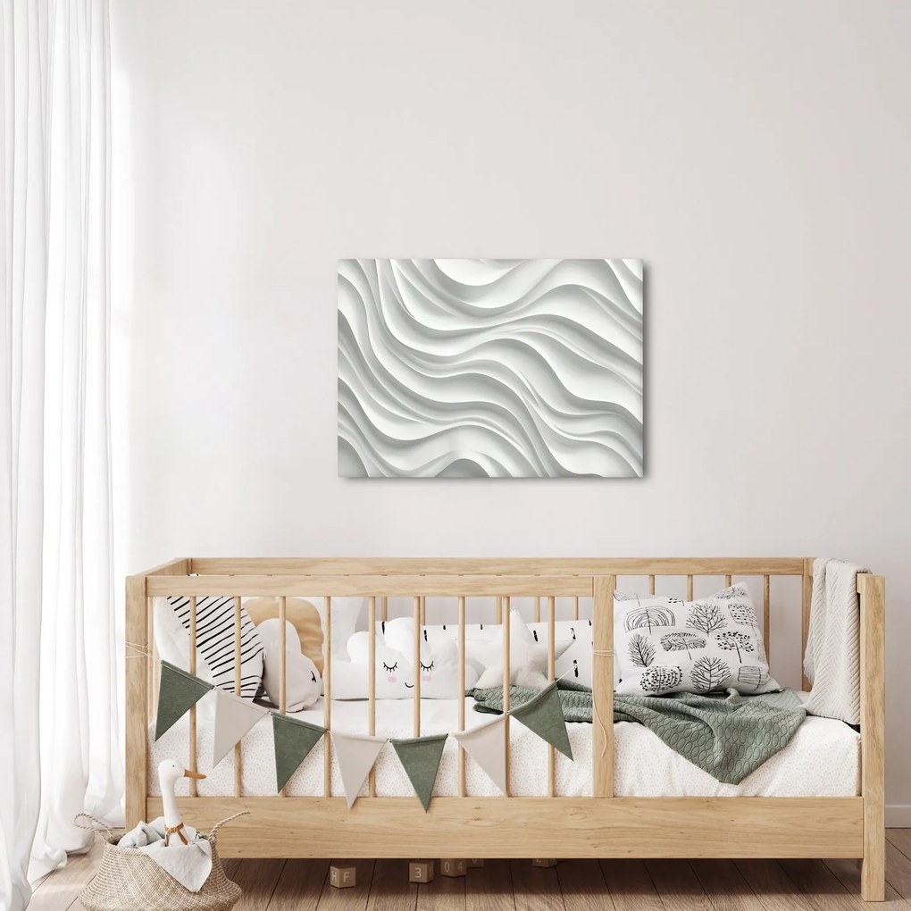 Obraz - 3D białe fale (70x50 cm)