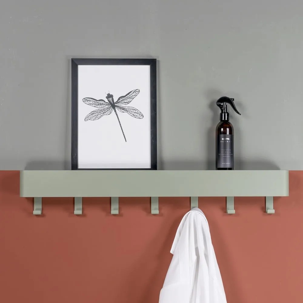 Szarozielony metalowy wieszak ścienny z półką 72 cm Dax Play – Spinder Design