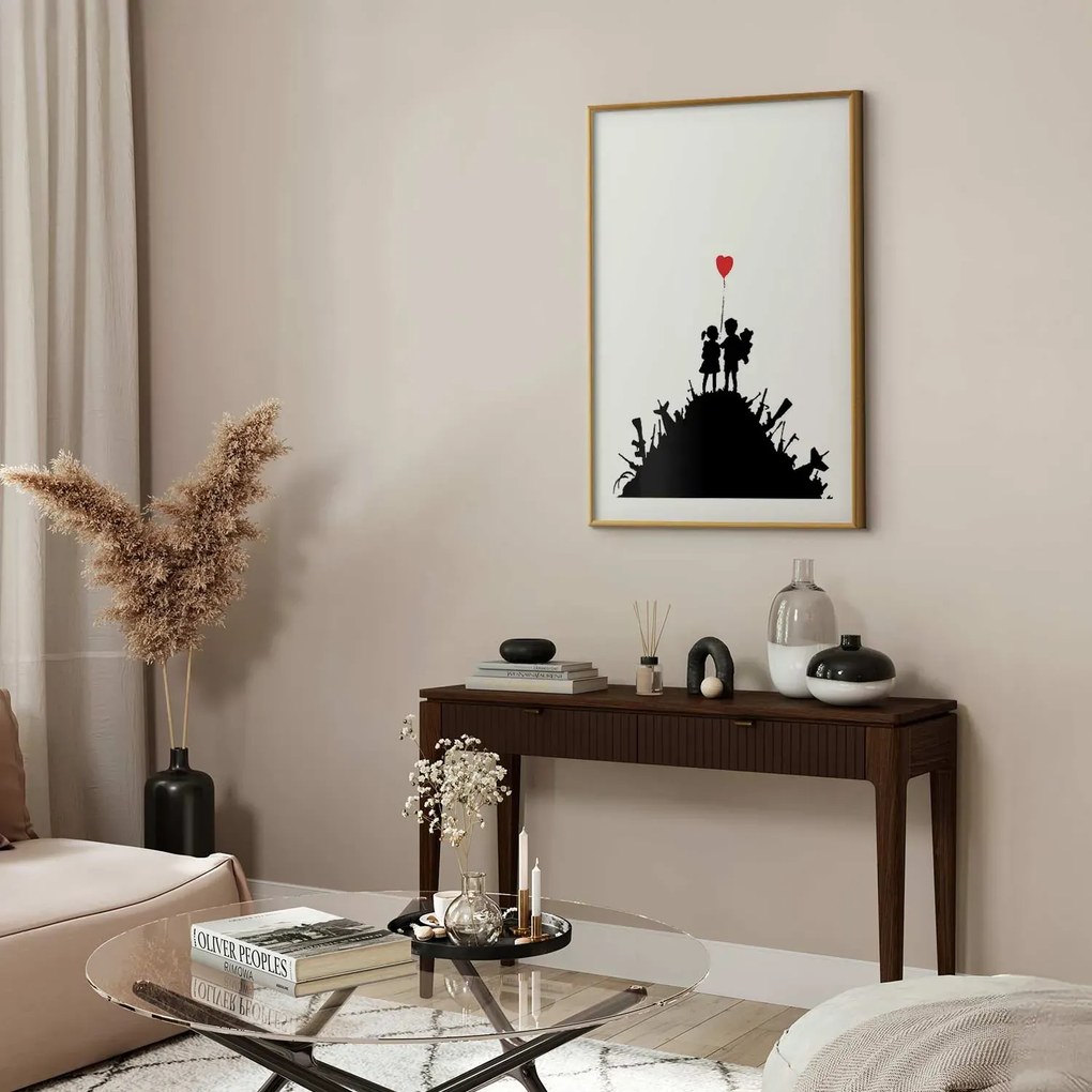 Plakat Pole bitwy 40x60 cm z ramą złotą z marginesem ARTGEIST B