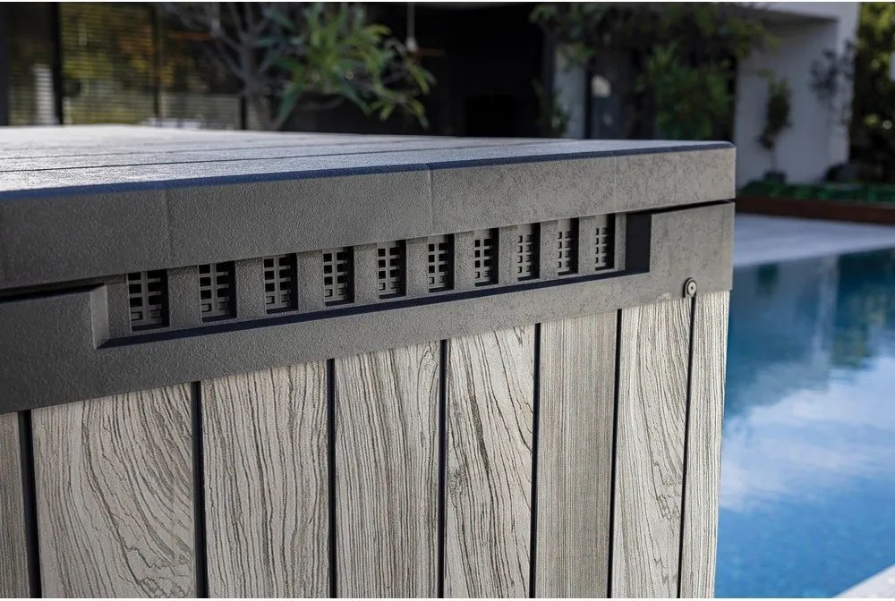 Szara plastikowa skrzynia ogrodowa Deco – Keter