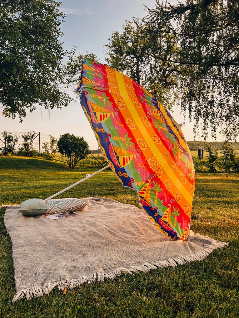 Czerwono-żółty parasol BLISS 180 cm