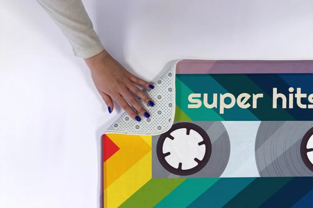 Dywanik łazienkowy antypoślizgowy Dywanik łazienkowy antypoślizgowy Kaseta Retro Tęcza