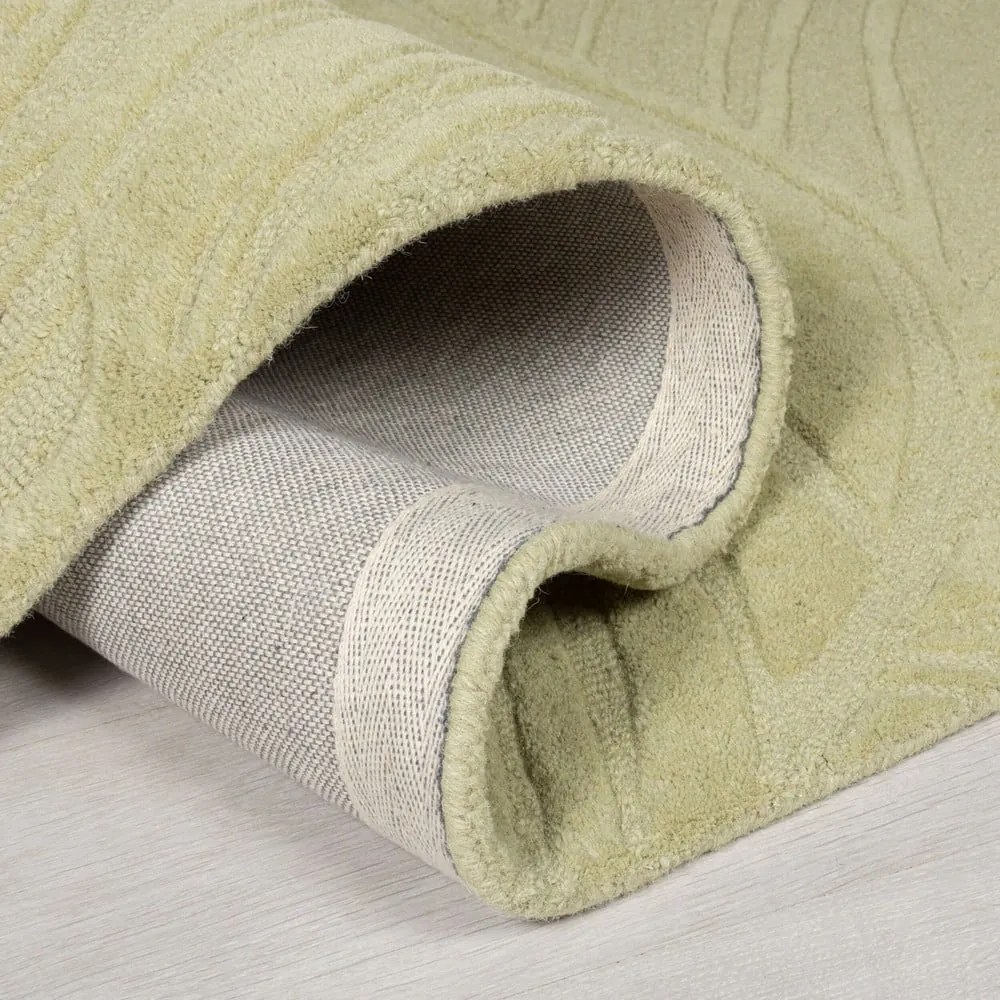 Zielony okrągły wełniany dywan ø 160 cm Lino Leaf – Flair Rugs