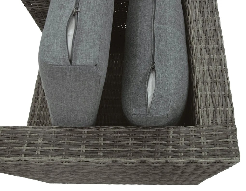 Zestaw rattanowy MALIBU dla 8 osób (szary)